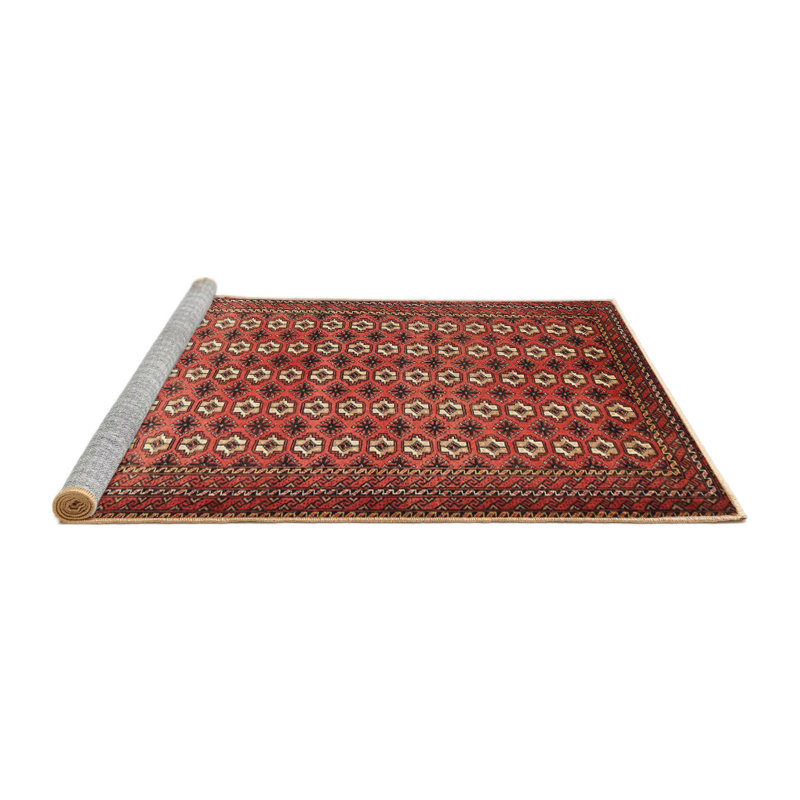 Tapis oriental multicolore tissé à la machine Oriental, Rond 8 pi