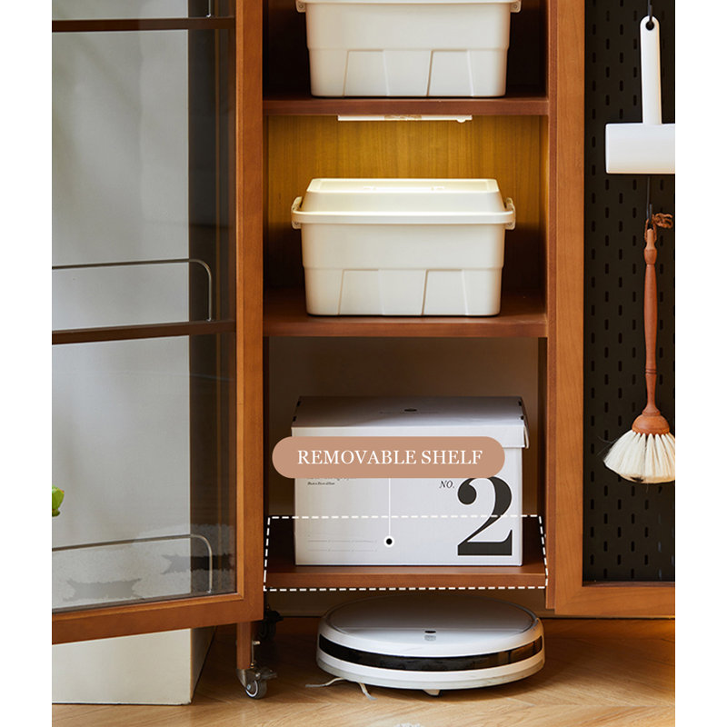 Vitrine 29,92 "en bois massif brun standard