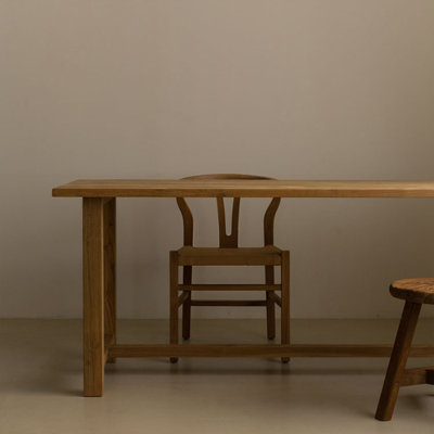 Burlywood Rectangular Solid Dining Table For Dining Room/Kitchen