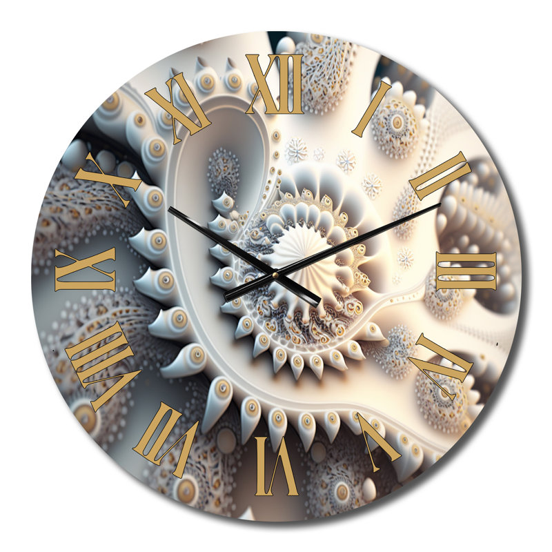 Horloge murale Fractal Futuristic Architecture IV, Médium