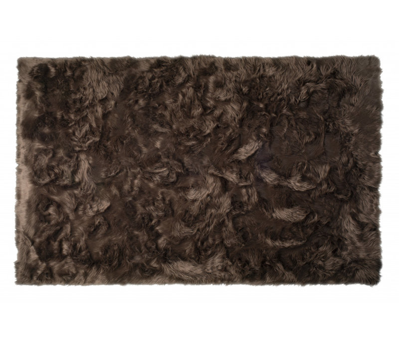 Tapis en fausse fourrure chocolat 5 pi x 8 pi antidérapant