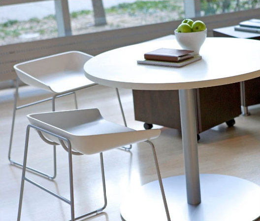 Industrial Stool, Hard Floor Glides, Seat Fabric, Leland - Birch (T955)