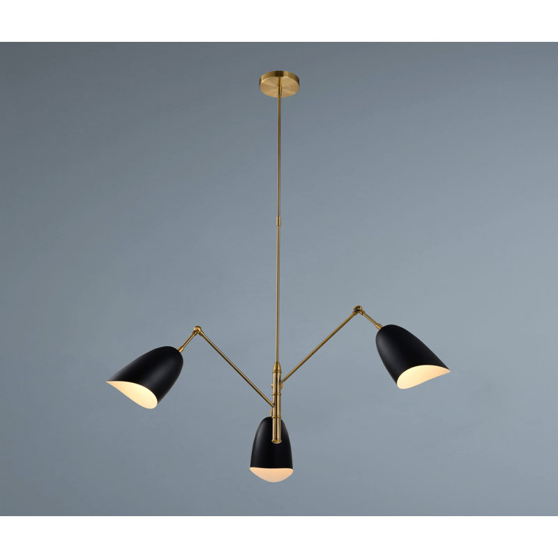 Lustre linéaire moderne Spoutnik 3 lumières Caswell
