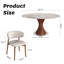 Ensemble de 7 tables de salle à manger modernes en pierre frittée moderne avec chaises en cuir de confort pour 6 personnes-160705596-158853009-158853015