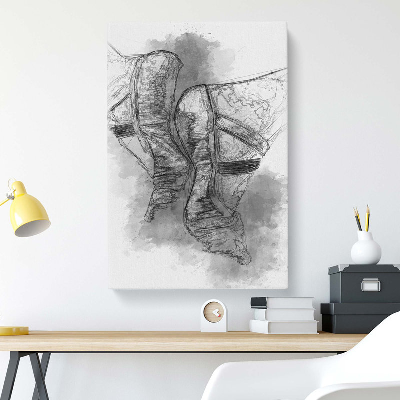 The Feet Of A Ballet Dancer In Abstract - Wrapped Canvas Print, 76cm H x 50cm W x 3cm D