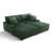 4 - Piece Upholstered Green Faux Rabbit Fur Flannel Modular Sectional Sofa with Throw Pillows & Removable Ottomans-1416502083