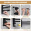 Porte-serviettes pivotant à 6 bras en acier inoxydable 304 noir, fixation murale, design pivotant peu encombrant, acier inoxydable 304 antirouille, crochet inclus