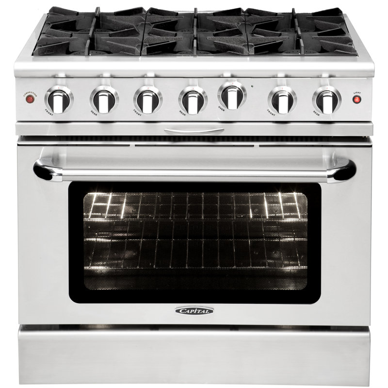 Capital 36" 4.9 Cubic Feet Free Standing Range, Stainless Steel, Natural Gas