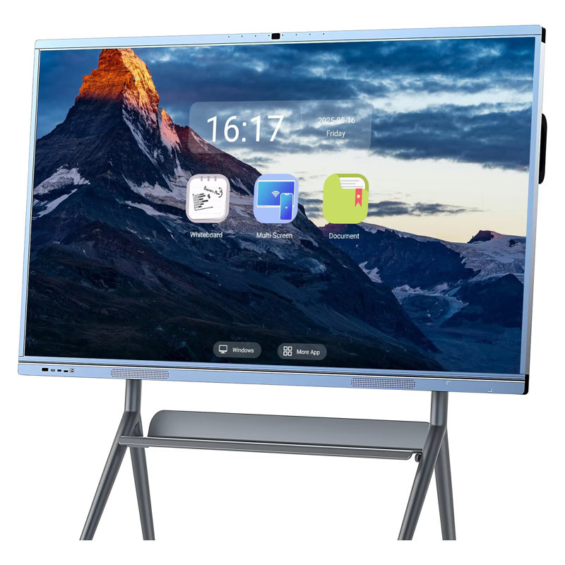 Tableau blanc numérique à écran tactile JYXCN 65 po, 2160p pour présentation et formation (avec fixation murale incluse)