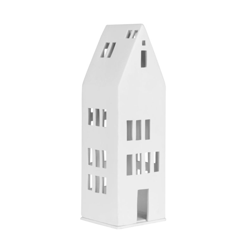 Maison de village en porcelaine - grandes fenêtres, H 11,8 po x l 3,5 po x P 3,9 po