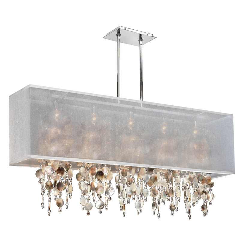 Salerna 5 - Light Kitchen Island Pendant, White, Brown