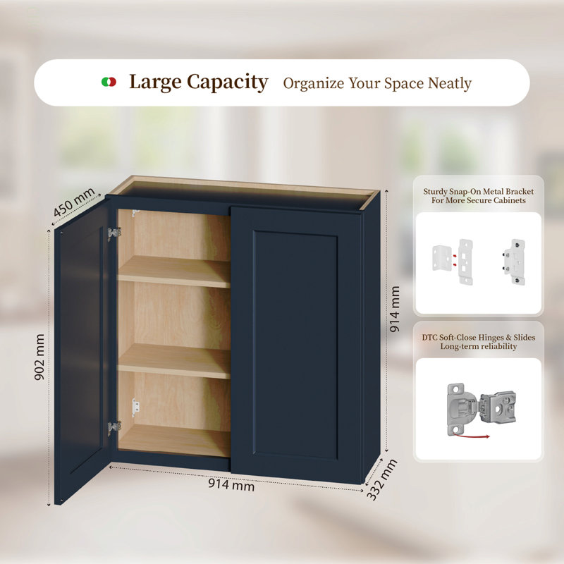 Armoire murale Shaker, H 36 cm x l 36 cm x P 12 cm