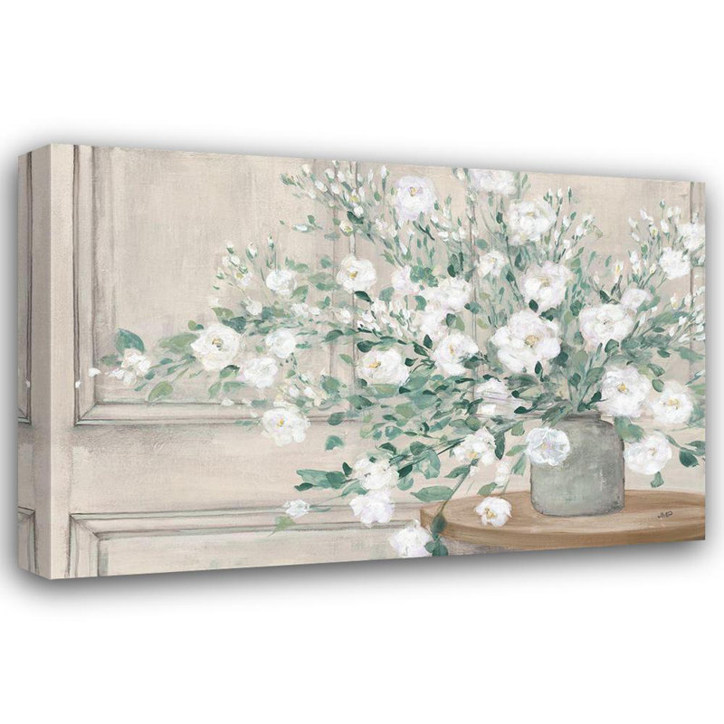Art sur toile tendue par Red Barrel Studio® Purinton, Julia, titré: Bouquet blanc neutre, H 33 po x l 48 po