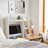 Classic Dorm Desk Bookshelf with Outlet - White