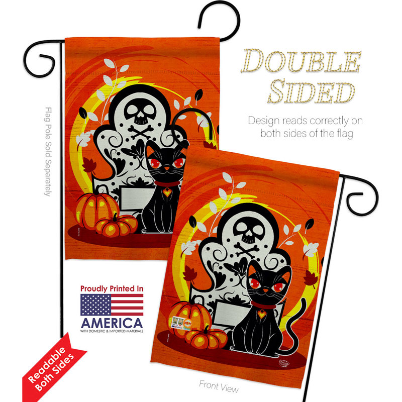 Double Sided 18.5'' H x 13'' W Polyester Halloween Garden Flag