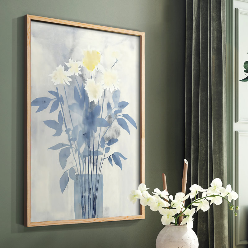 Série FLORAL DCLxxxviii - reproduction encadrée de qualité supérieure - prête à être accrochée - aucun clou requis, Naturel