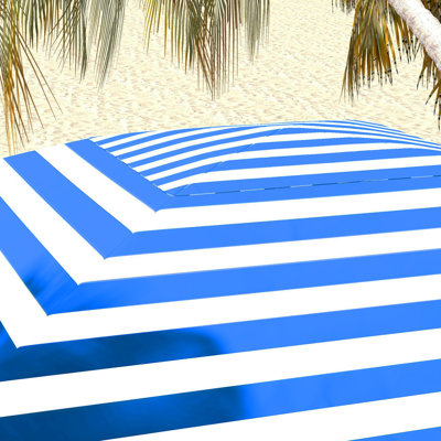 Ozrenka Beach Cabana Umbrella with Bag, Windows, Blue & White