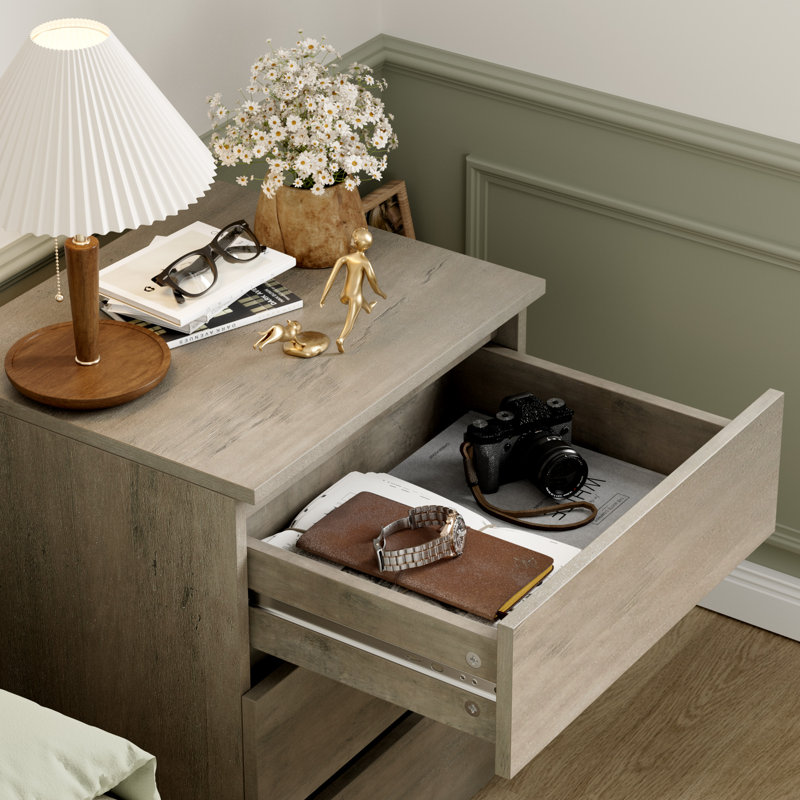 Bozidar 3 - Drawer Nightstand, Gray