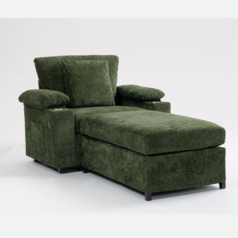 Fauteuil ergonomique surdimensionné avec repose-pieds, Vert