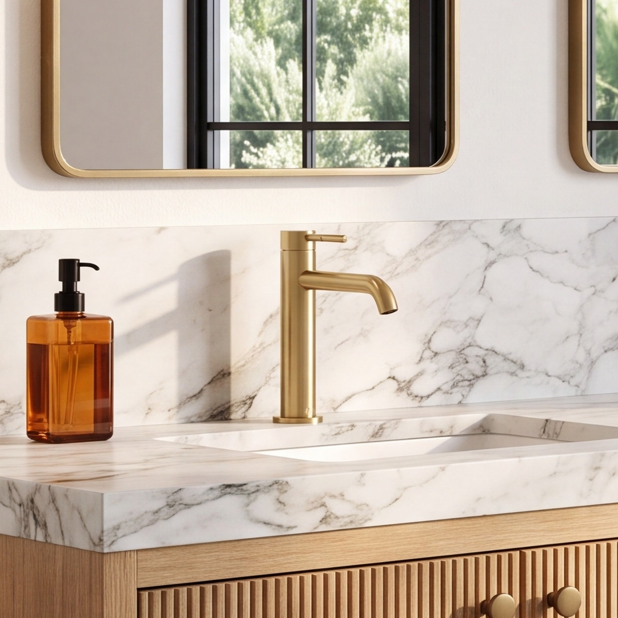 Circular Vessel Bathroom Faucet, With Drain Assembly, Brushed Gold