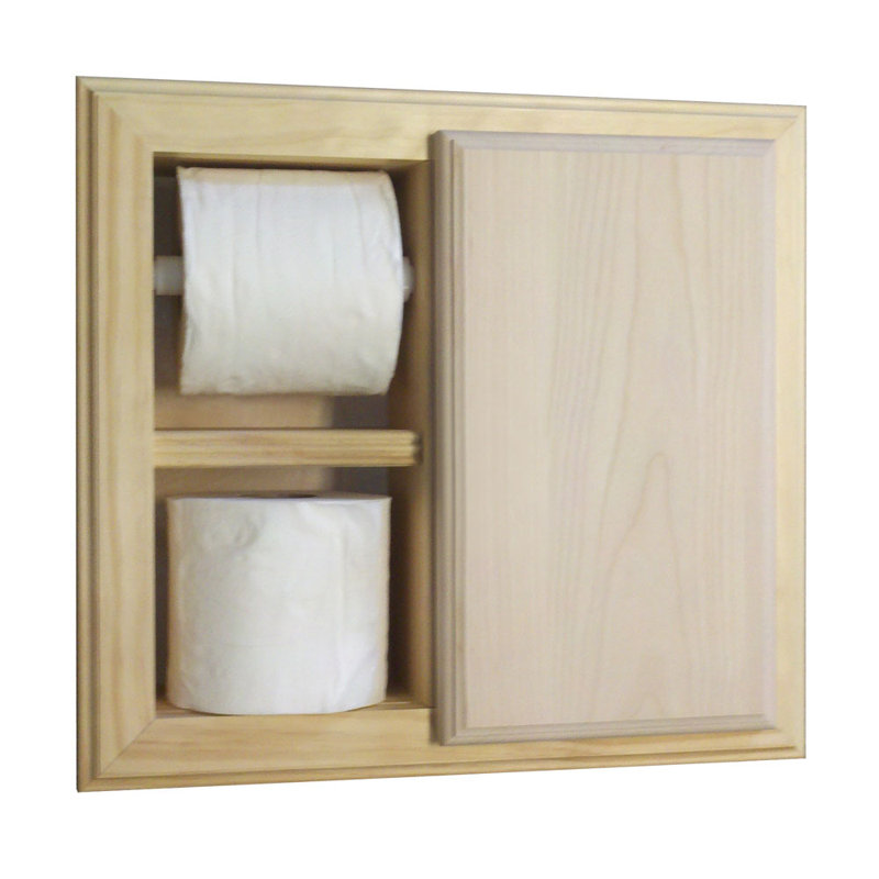 Porte-papier hygiénique encastré Hansford, Bois brut