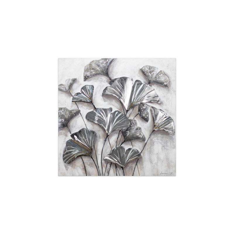 Hand -painted acrylic painting on delicate leaves