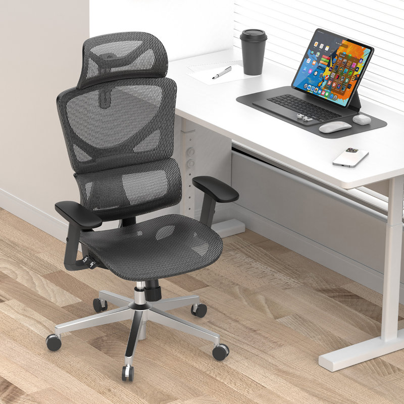 Task Chair with Headrest, Gray