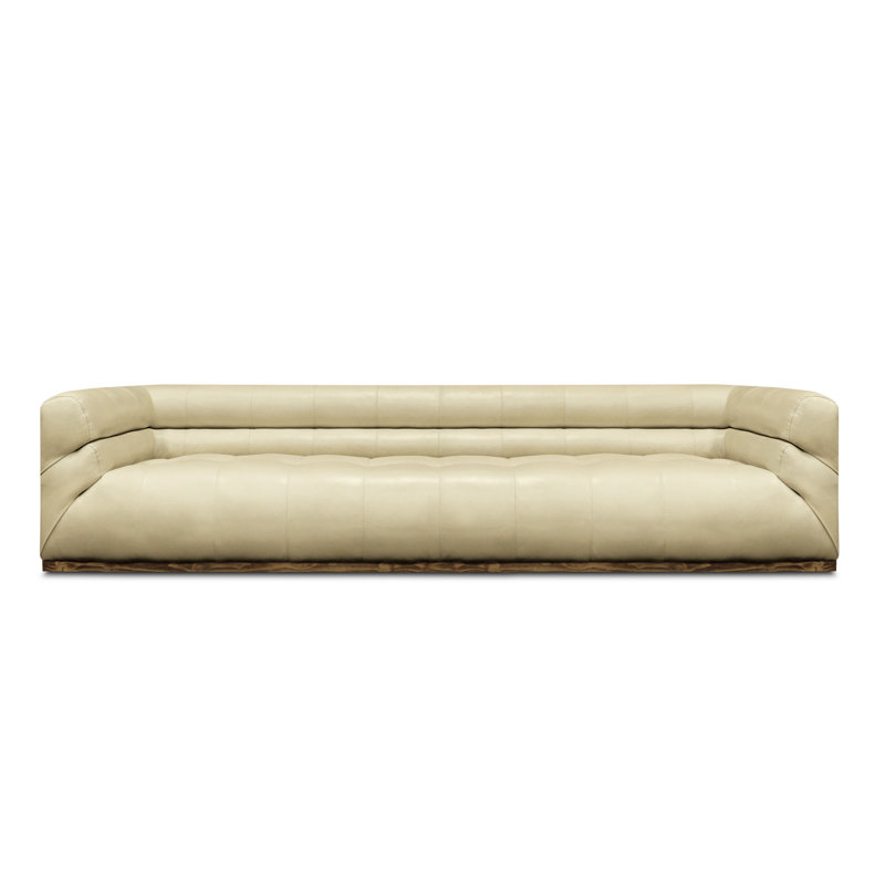 Monet 100'' Leather Sofa, Quartz (Providence), Espresso