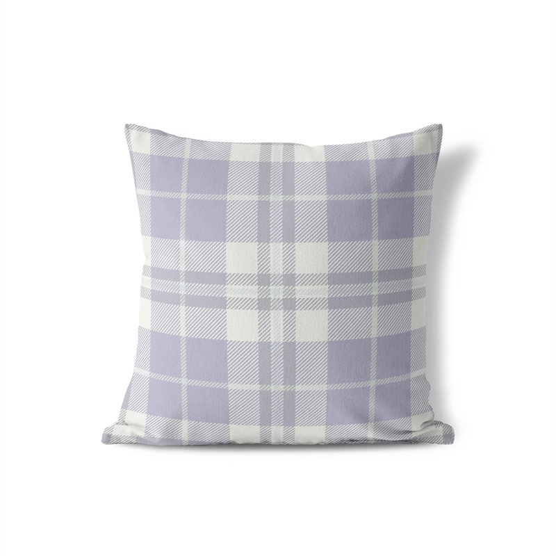 Coussin Tartan, H 20 po x l 20 po, Mauve