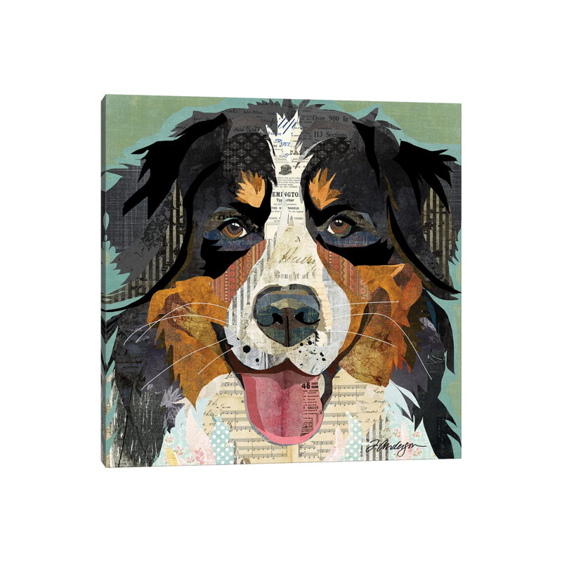 Bernese Mountain Dog Collage by Traci Anderson - Painting on Canvas, Wrapped Canvas, 66.04cm H x 66.04cm W x 1.91cm D