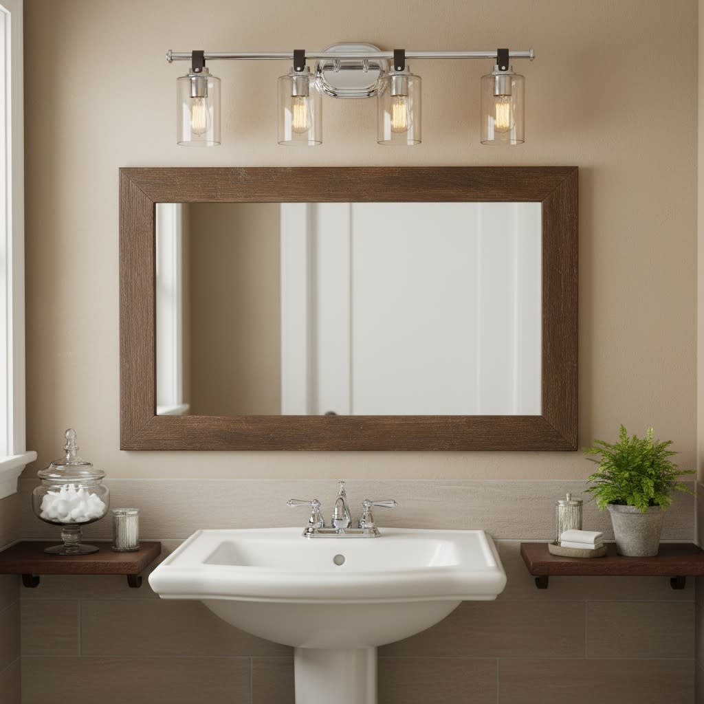 April 4 Light Transparent Dimmable Vanity Light, Chrome
