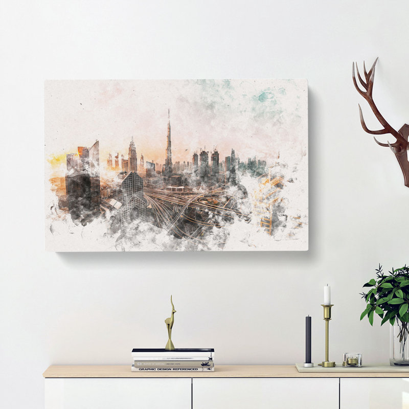 Burj Khalifa Dubai Skyline - Wrapped Canvas Print, 35cm H x 50cm W x 3cm D