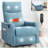 Heat Massage Manual Recliner Chair With Rocker And Swivel In Fabric For Living Room-1068872043