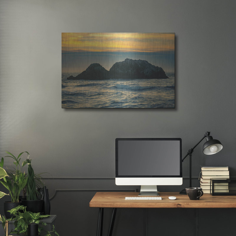  «Golden Island», art mural en métal, H 24 po x l 36 po