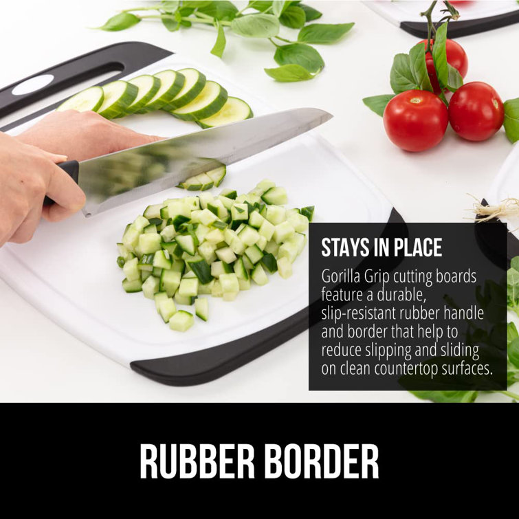 Color of the face home Durable Kitchen Cutting Board Set Of 3, BPA Free,  Large Dishwasher Safe Reversible Plastic Boards, Nonslip Handle And Border,  Deep Grooves, Chopping Food, Cooking, (Black)