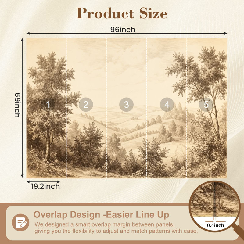 Adhésif mural amovible Peel and Stick, 68.88" L x 96" W