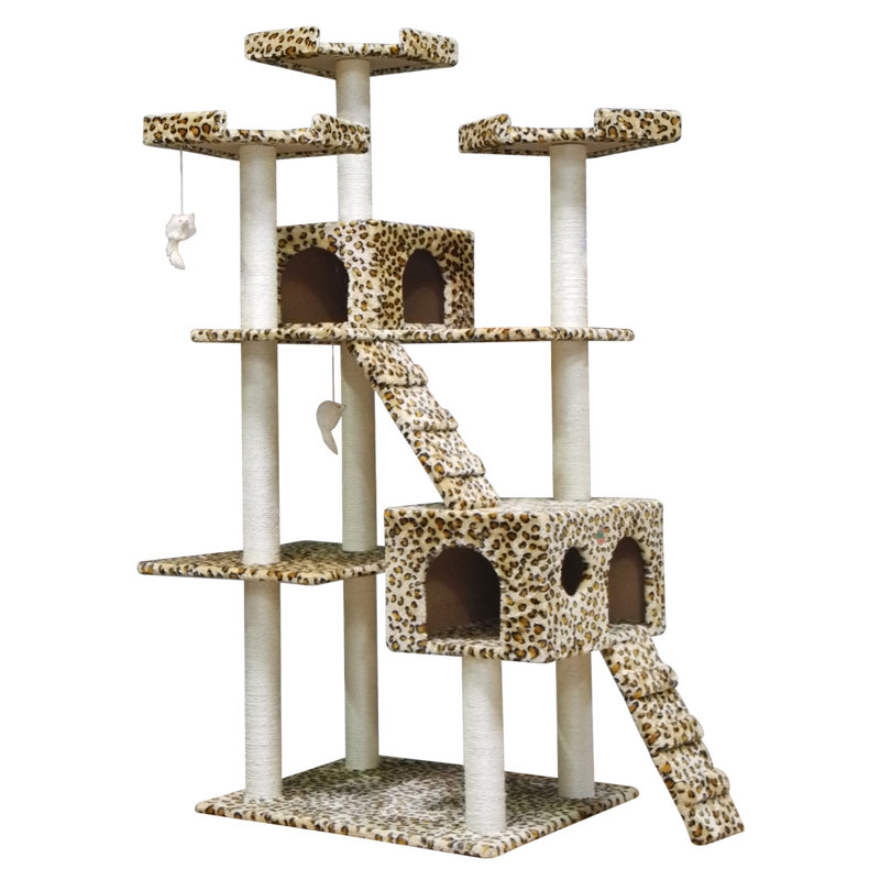 72'' H Cat Tree, Leopard Print