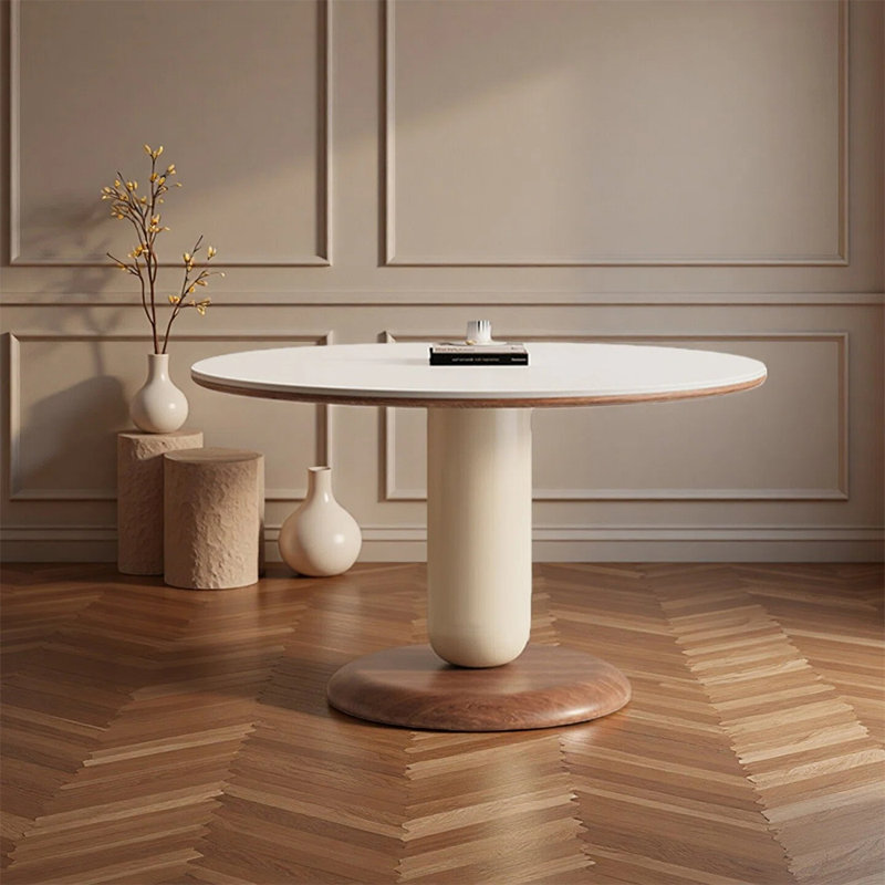 Simple and Elegant Round Dining Table, 29.52”H x 51.18”L x 51.18”W