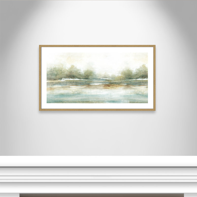 «Peaceful Land» par Eva Watts, reproduction d'art sur toile, Toile avec cadre en bois beige
