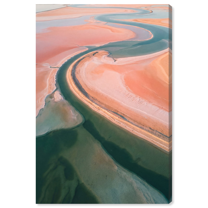 Peach Sand Abstract Canvas Print by Oliver Gal, Black Frame, 10 x 15, 10"H x 15"W, Gallery Wrapped