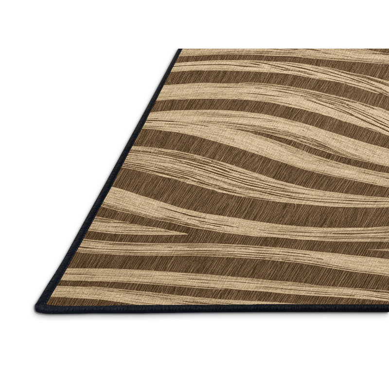 Washable Sand Patterns Hawaiian Area Rug, Square 7'