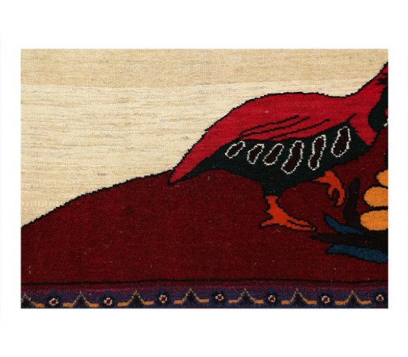 Tapis rouge en laine d'agneau 1 pi 8 po x 3 pi 1 po Maksutbek