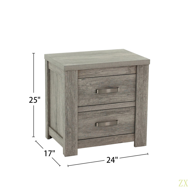 Table de chevet en bois 2 tiroirs