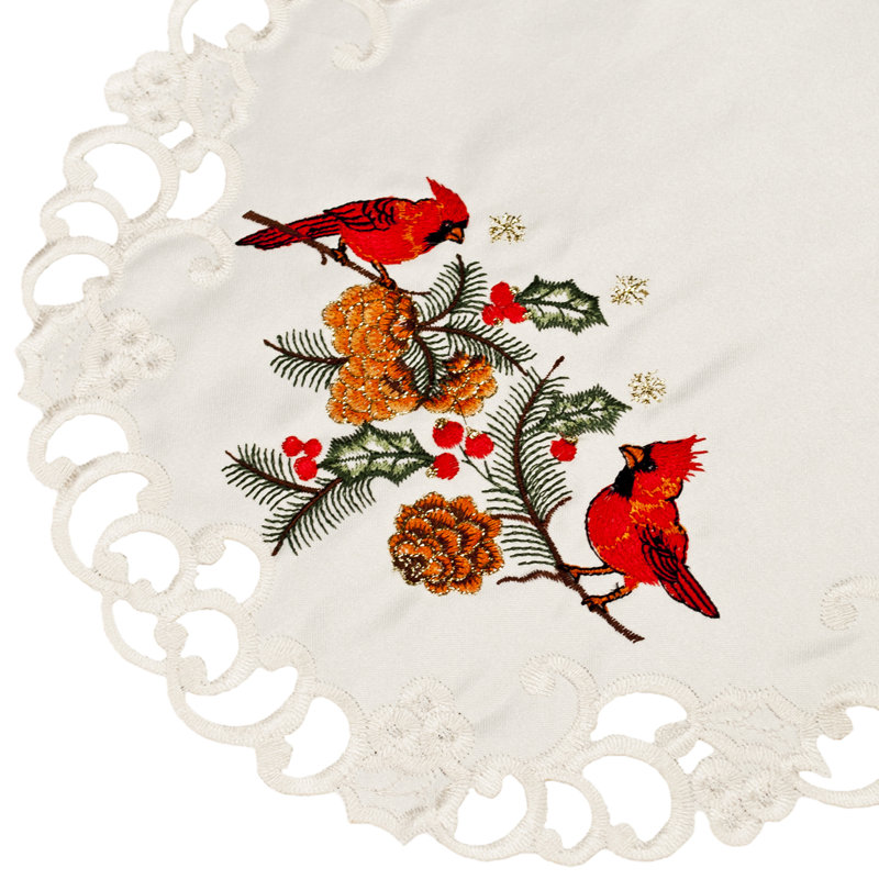 Red Cardinal Doily (16" Rd)