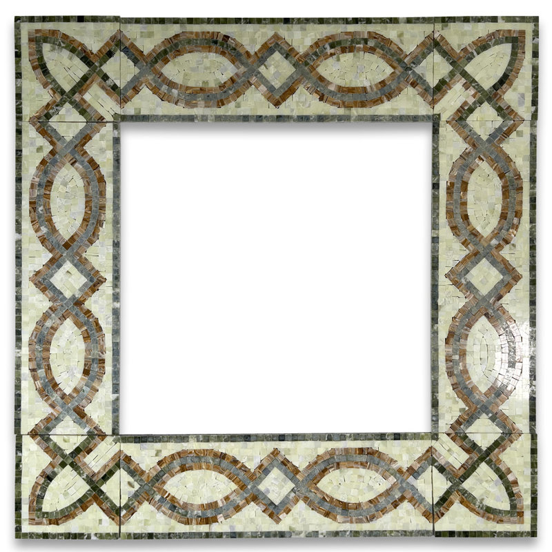 5.9 in. x 17.7 in. Marble Tile, Green/Yellow