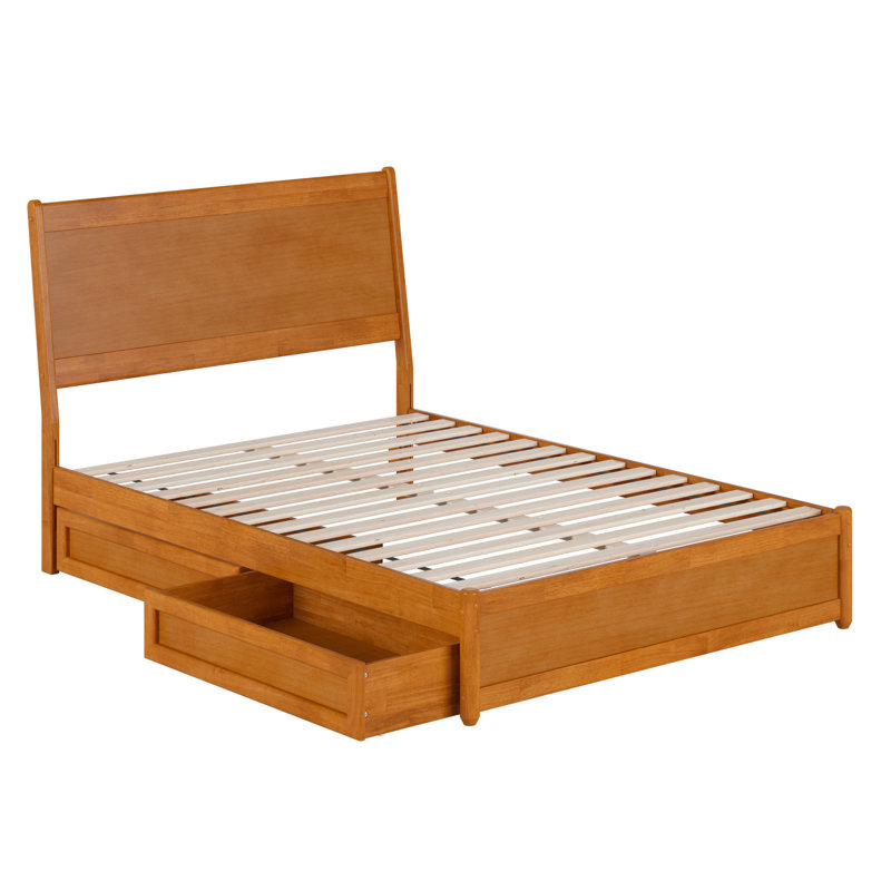 Lit-bateau avec rangement Avdesh, Caramel clair, Complète
