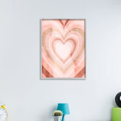 Motif rétro kaléidoscopique à cœur rose rétro