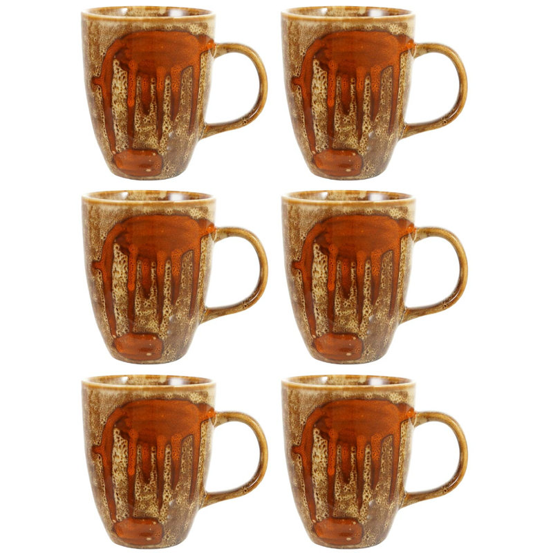 Tasse artisanale en grès avec glacis réactif