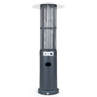 Chauffage de terrasse au propane autoportant avec tube en verre et protection antibasculement