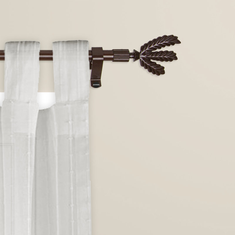 Tringle à rideaux simple réglable 0,44 "Addiena, Cacao, 28" - 48"